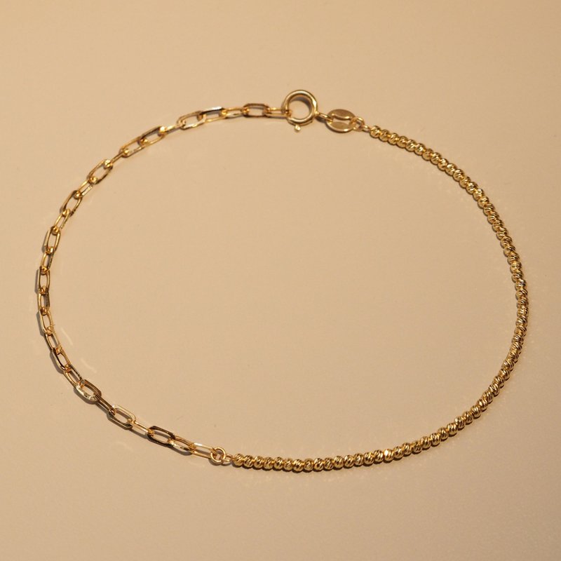 18K金迷你金屬球手鏈18K Gold Mini Metallic Ball and Link Chai - 手鍊/手環 - 貴金屬 