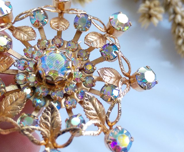 18k GOLD Overly ブローチUSAヴィンテージ ヴィンテージジュエリー ウエスタンアンティークジュエリー