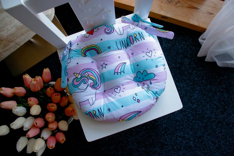 Kids chair cushion, Child pillow for chair, Unicorn Chair cushion - หมอน - วัสดุอื่นๆ หลากหลายสี