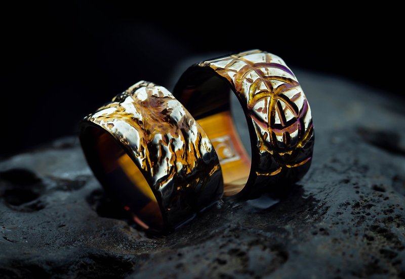 Elden Ring Inspired Golden 10mm Titanium Ring - Geek Cosplay Jewelry - General Rings - Other Metals Gold