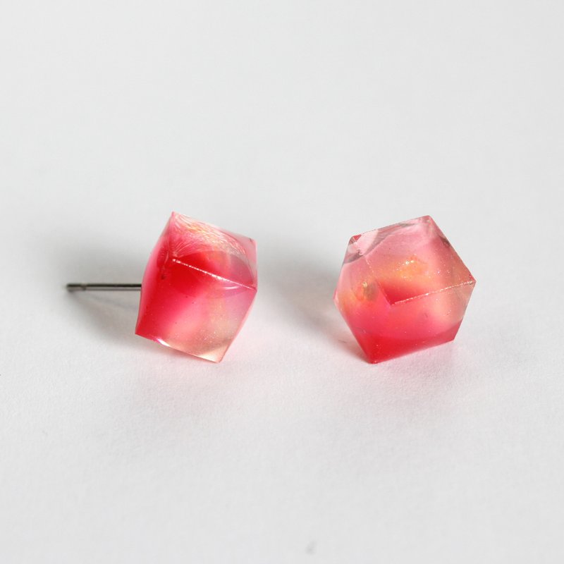 Infinite Sun / resin earring - single / ICE DRIP - Earrings & Clip-ons - Resin Red