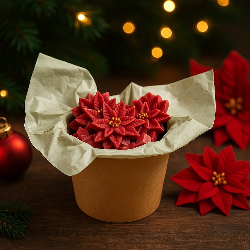 Wax Melts - Flor de Pascua - 香氛蠟燭/燭台 - 蠟 紅色