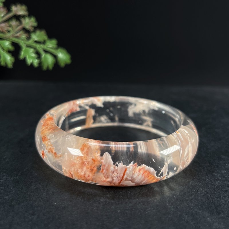 超稀有玻璃體雪花幽靈水晶手鐲49MM 冰透星光水晶手環 晶瑩 靈秀 - 手鍊/手環 - 水晶 