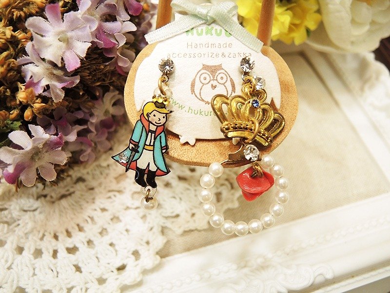 §HUKUROU§ Little Prince Crown Earrings - Earrings & Clip-ons - Plastic 