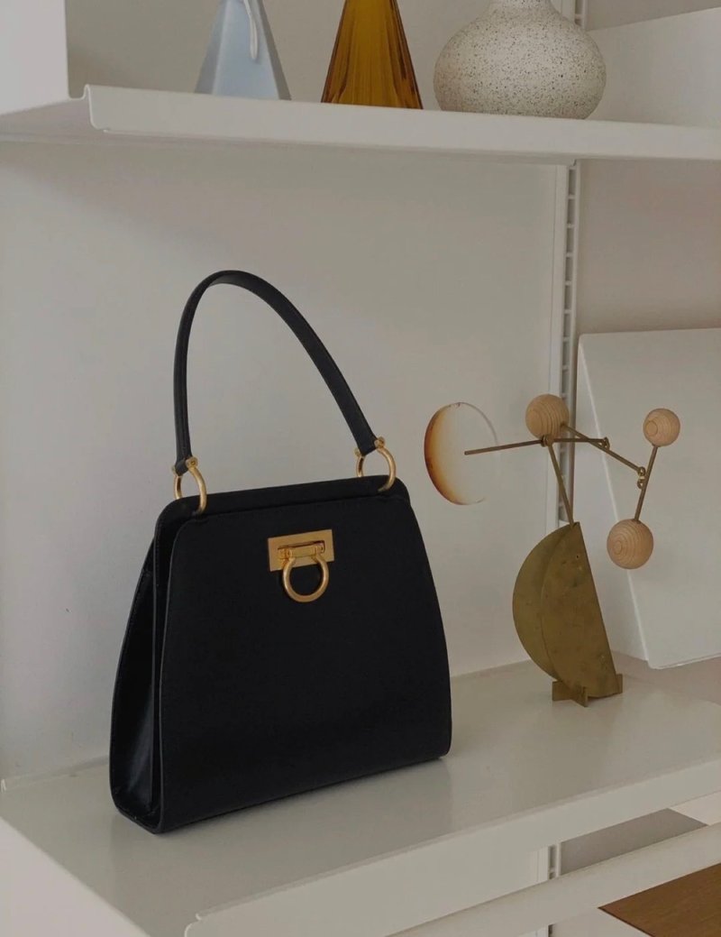 中古美品 CELINE 稀有黑金雙面扣晚宴包手拿包單肩包腋下包手拎包 - 手提包/手提袋 - 真皮 黑色