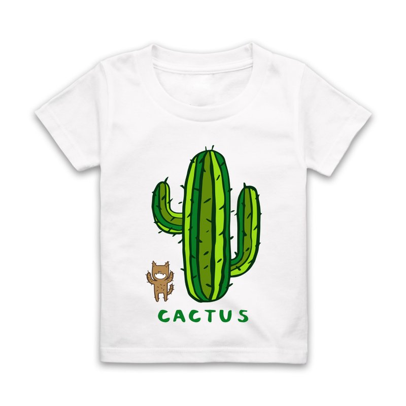字母C-CACTUS短袖T恤-白 - 男/女童裝 - 棉．麻 白色
