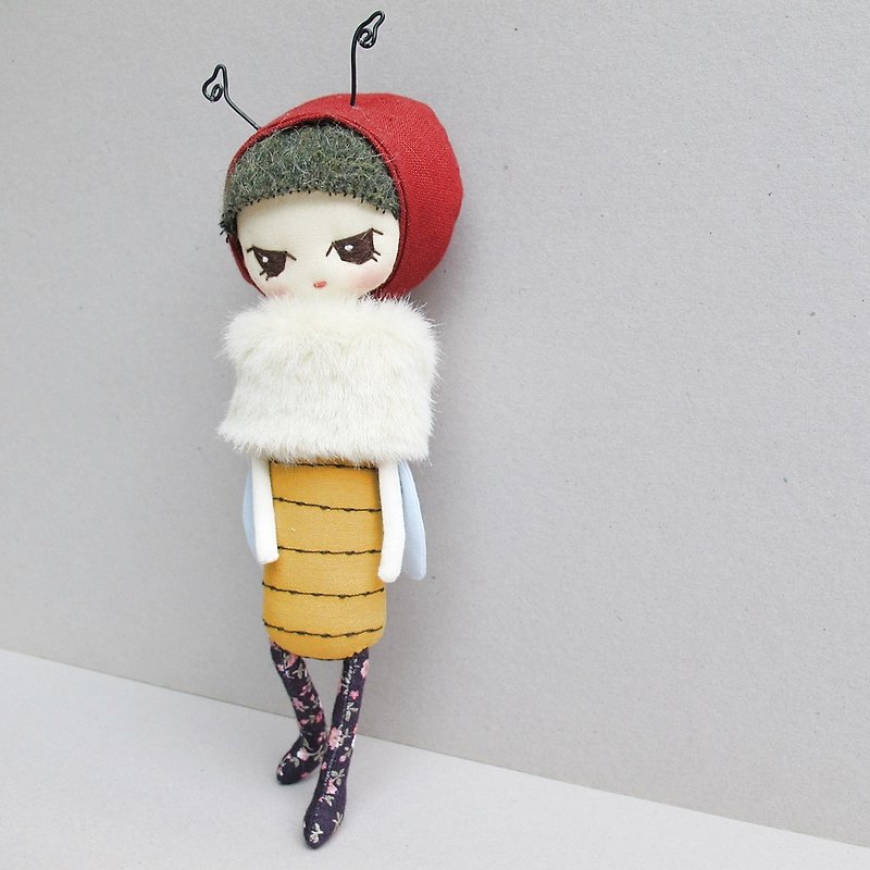 Bee Elf (big eyes) - Stuffed Dolls & Figurines - Cotton & Hemp Yellow