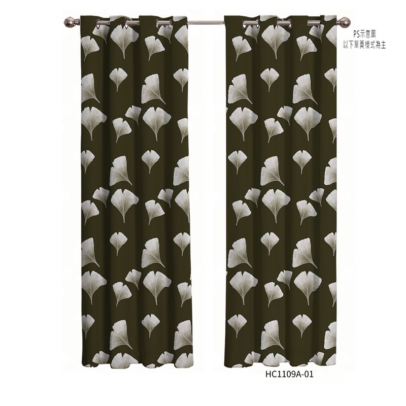 Original Printed Curtain Snowflake Ginkgo Snowflake Ginkgo - ม่านและป้ายประตู - เส้นใยสังเคราะห์ 