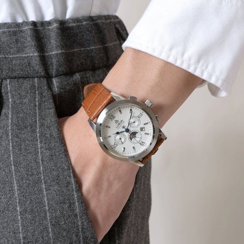 Cellini Des Voeux Brown 41mm | 自動巻き | バンド レザー、ケースステンレススチール | Lobor ロバーウォッチ