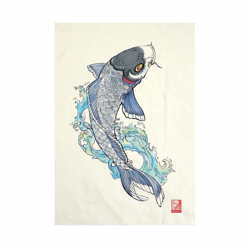 Koi Fabric Art  Canvas No frame - 其他 - 棉．麻 白色