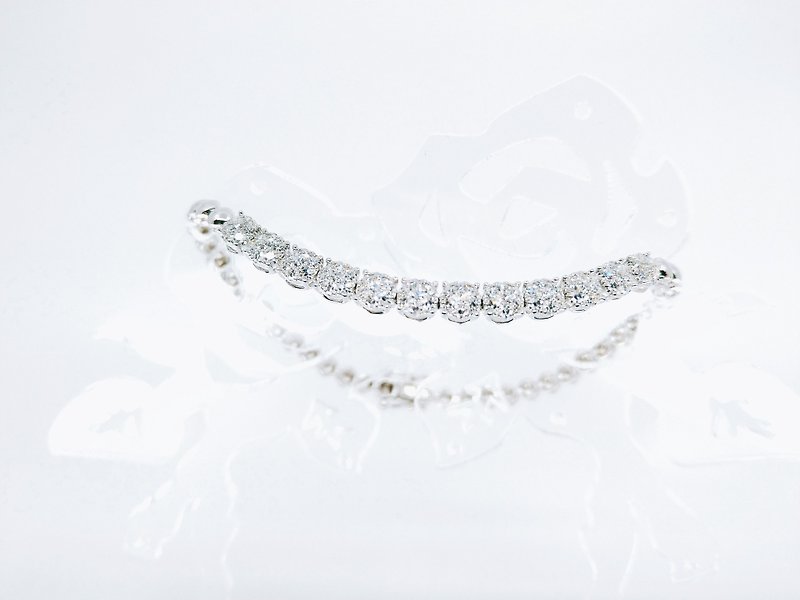 (Economic) Signature Natural Diamond Bracelet (half gold beads) - Bracelets - Diamond White