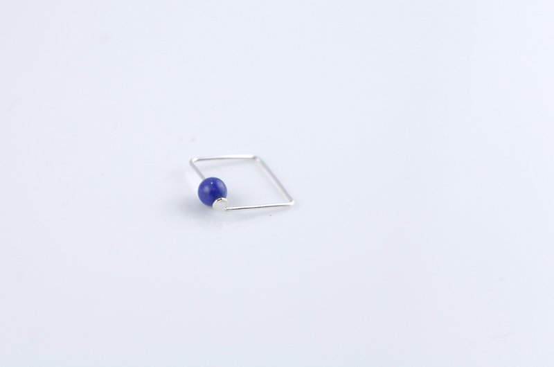Pin Series Earrings - Lapis Lazuli - ต่างหู - เงินแท้ 