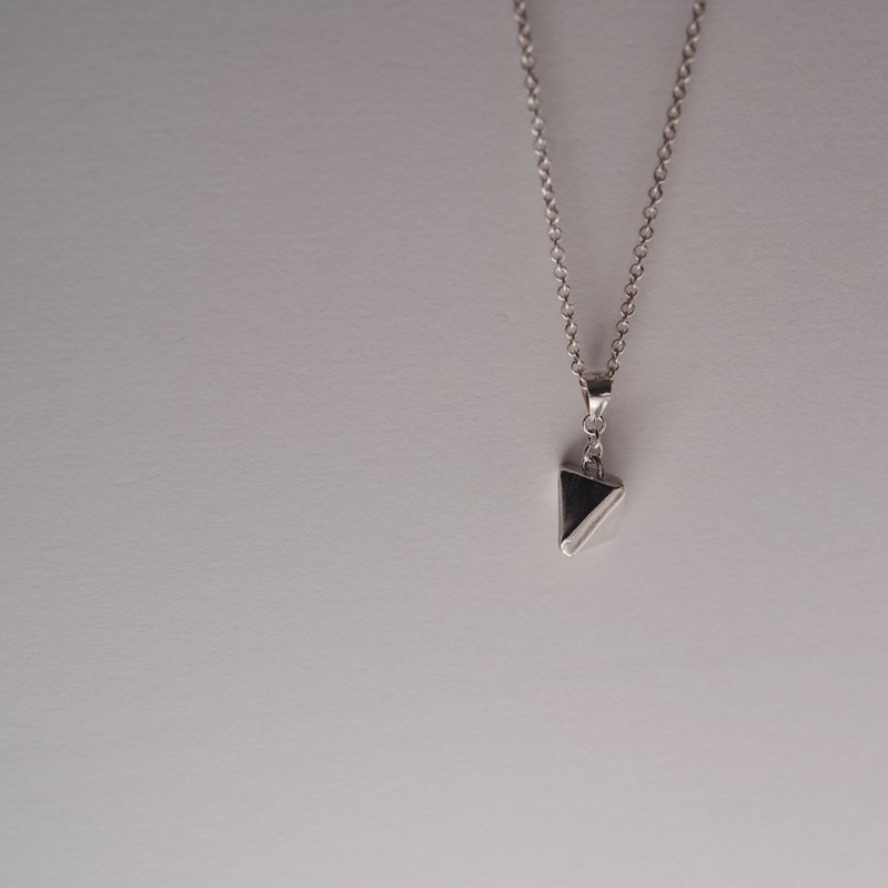 Rare three-dimensional [Silver corner] 999 sterling silver/necklace pendant/ Silver clay handmade - Necklaces - Sterling Silver Silver