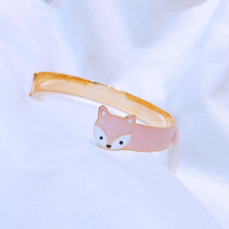 Size fox does not separate | ring bracelet sister set - Couples' Rings - Enamel Pink