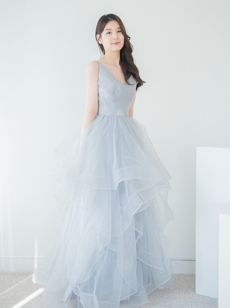亮片薄紗分層婚紗 - 禮服/小禮服 - 其他材質 藍色