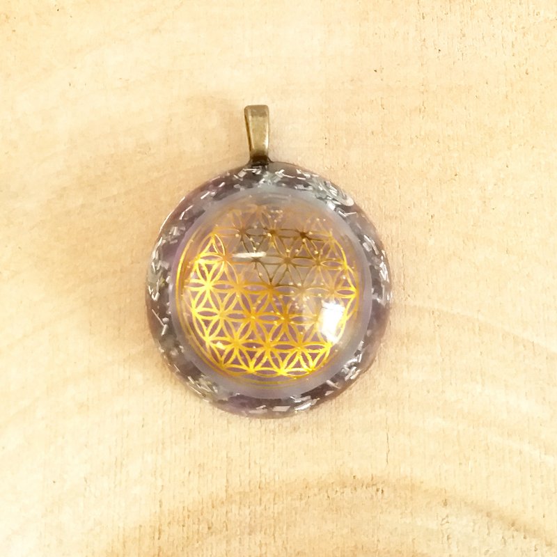 【宇能】寵物奧根吊飾 生命之花 紫晶 鎮定安神 - 客製化寵物商品 - 水晶 紫色