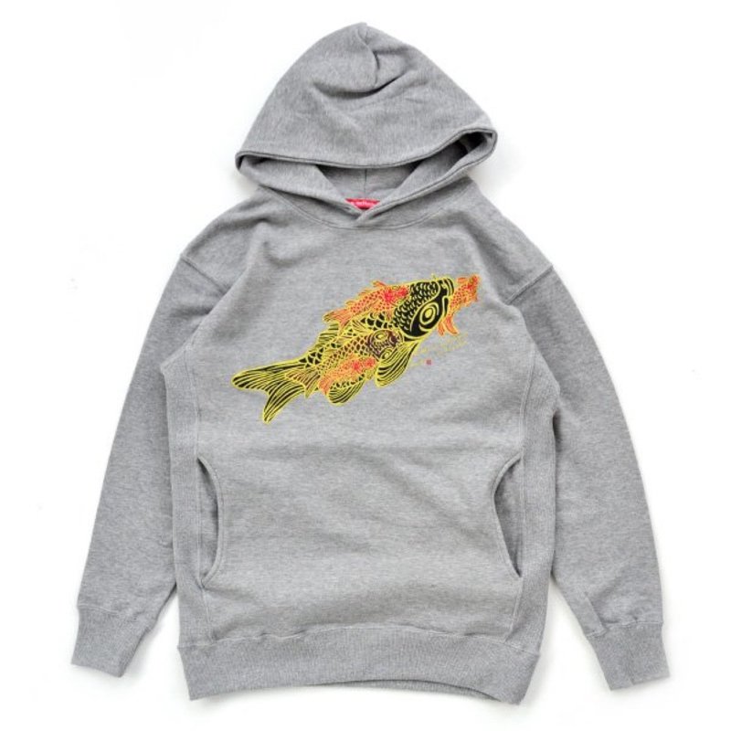 連帽衫  Red Carp - GRY - 帽T/大學T - 棉．麻 銀色