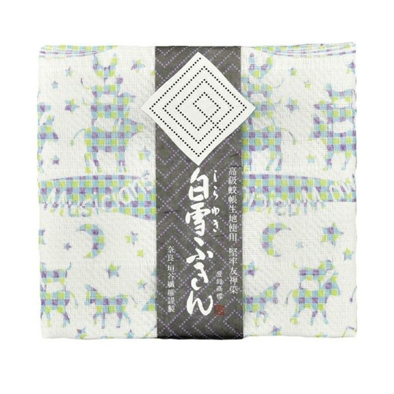 Kyoyuzen dyed all-purpose towel/Christmas music band blue - Place Mats & Dining Décor - Cotton & Hemp Blue