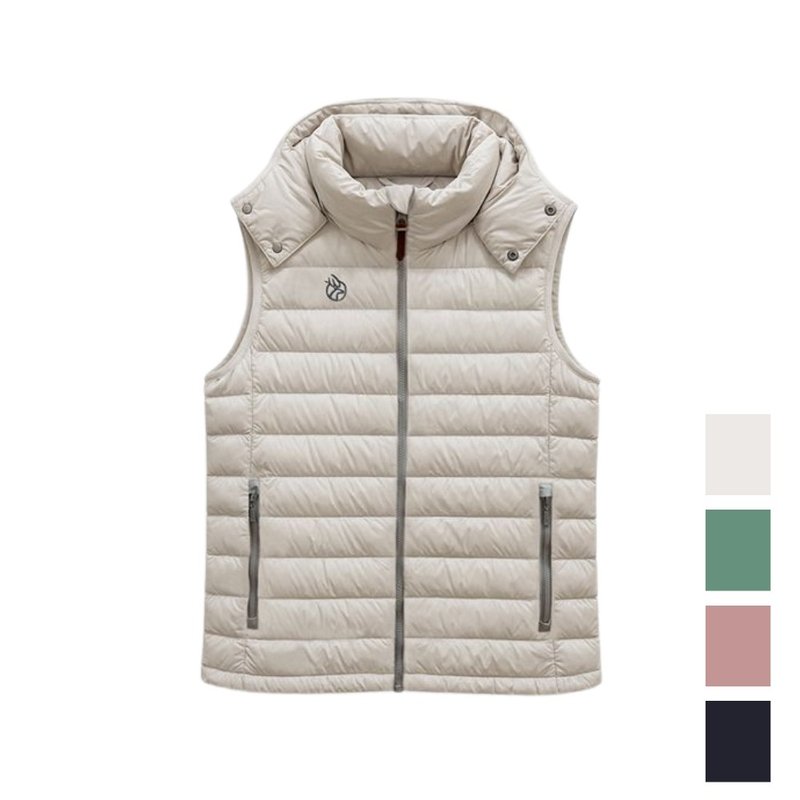 【Wildland 荒野】700FP Detachable Hood Lightweight Warm Down Vest - Women's 0B32171 - เสื้อแจ็คเก็ต - เส้นใยสังเคราะห์ สีเทา