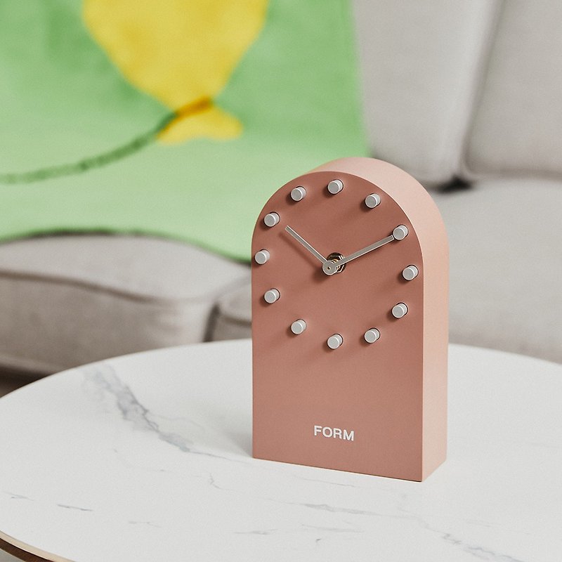 【予時】造型桌上時鐘 | 霧粉, 黑 - 時鐘/鬧鐘 - 木頭 粉紅色