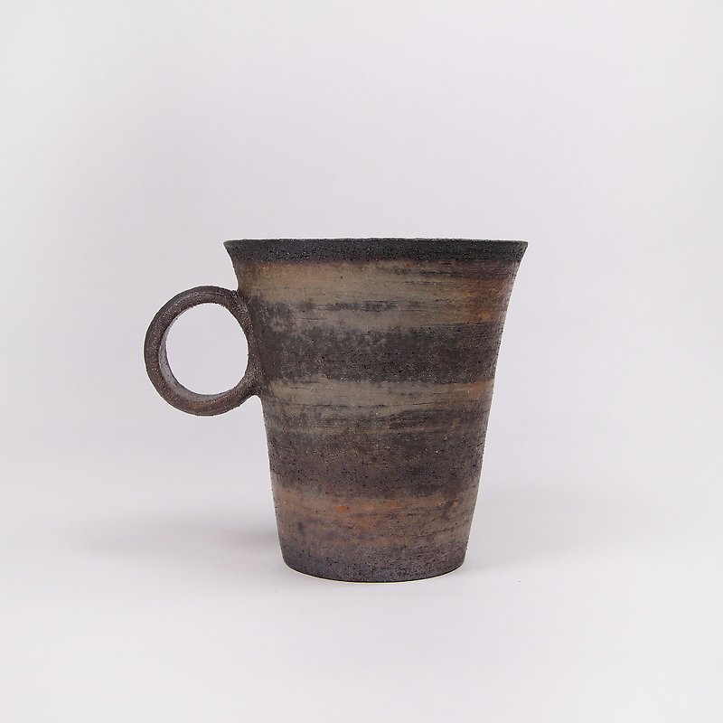 Mingyao kiln l wood burning years layered mug coffee cup - Mugs - Pottery Multicolor
