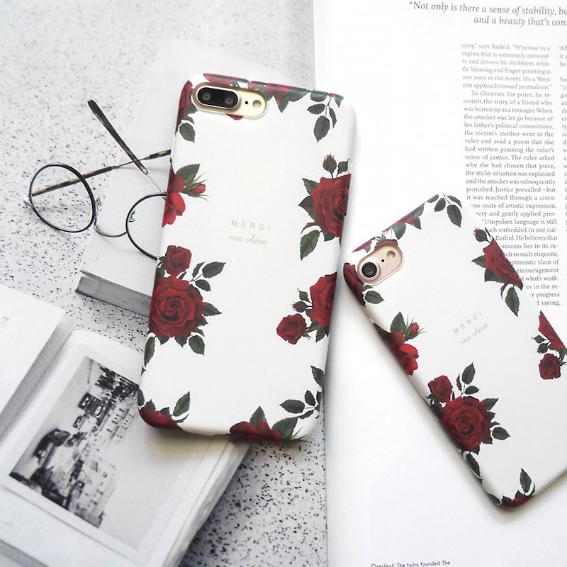 Red rose sweater phone case - Phone Cases - Other Materials White