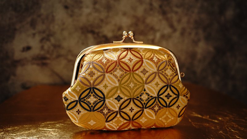 Golden 襕Gold Tea Seven Treasure Pattern Parent- kiss lock bag - Wallets - Other Materials 