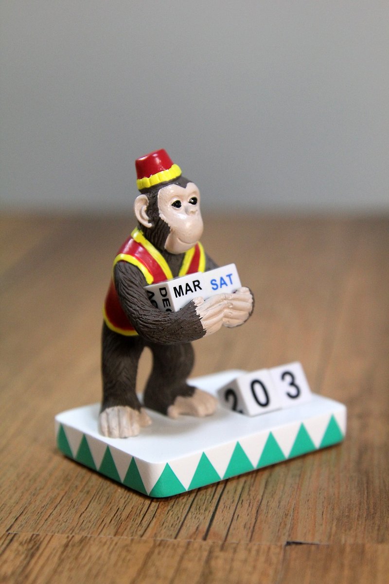 SUSS-Japan Magnets Ringside Animal Series Table Cute little table calendar / calendar (small monkey section) - birthday gift recommendation / stock free - อื่นๆ - วัสดุอื่นๆ สีนำ้ตาล