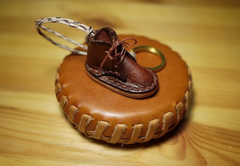 手工小皮鞋鑰匙圈 GNOMES - 鑰匙圈/鎖匙扣 - 真皮 咖啡色