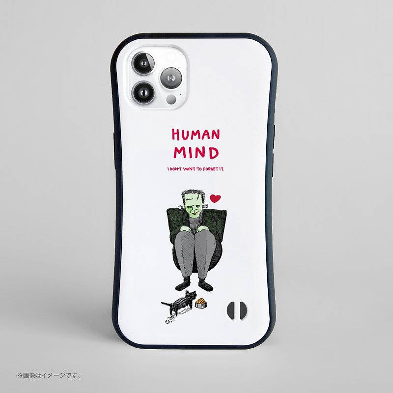 フランケンとネコ/耐衝撃グリップiPhoneケース - 手機殼/手機套 - 塑膠 白色
