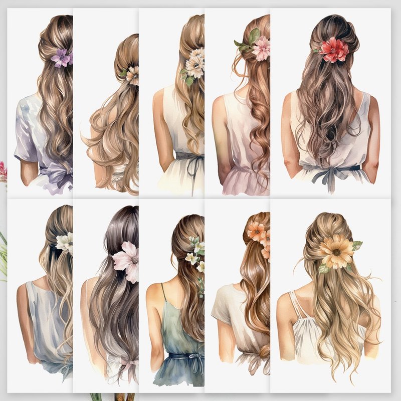 Flower Lady Sticker 10types (honne market) - 貼紙 - 紙 多色