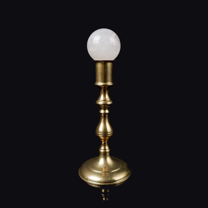 Old Bronze candlestick//crystal ball display stand - Items for Display - Copper & Brass Gold