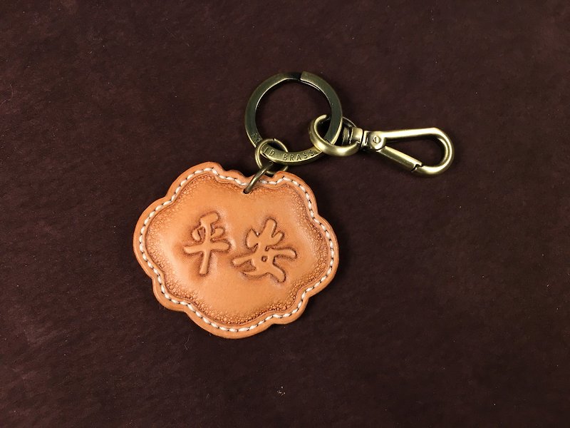 Gold lock piece leisure card holster key ring - Keychains - Genuine Leather 