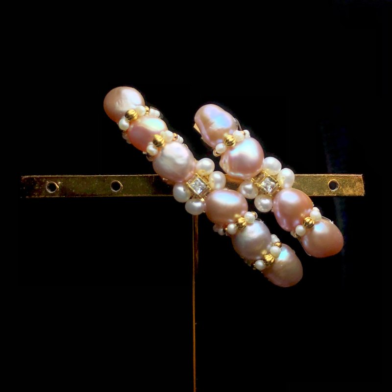 【若桑】|鳶尾之歌|。天然珍珠復古髮夾/對夾。新娘頭飾。 - 髮夾/髮圈 - 珍珠 黑色