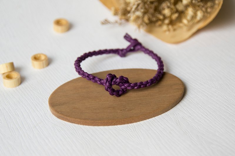 Heart / hand-woven bracelet - Bracelets - Other Materials Purple
