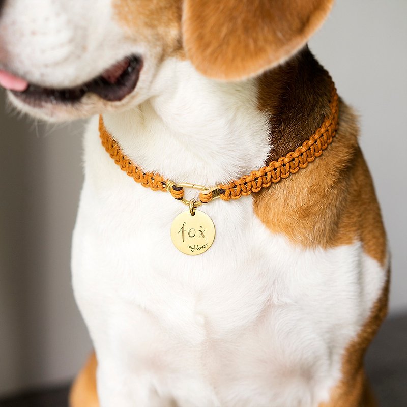 D—with engraving tag/pet dog, cat, and cat anti-lost ID tag collar - Collars & Leashes - Cotton & Hemp 