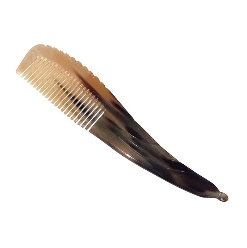 Handcrafted Buffalo Horn Comb – Grooming Essential for Men & Women - 髮圈/髮夾 - 環保材質 咖啡色