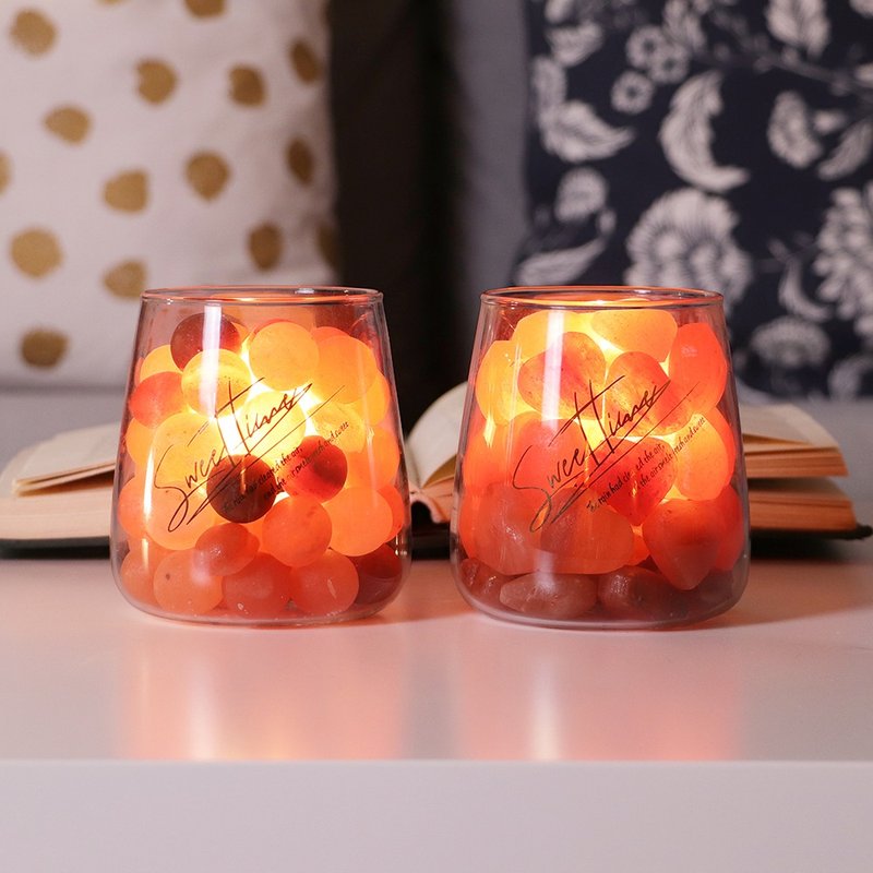 Romantic Time I Special Edition I Recommended Gifts to Lucky People and Peach Blossoms I Salt Lamp - โคมไฟ - วัสดุอื่นๆ สีส้ม