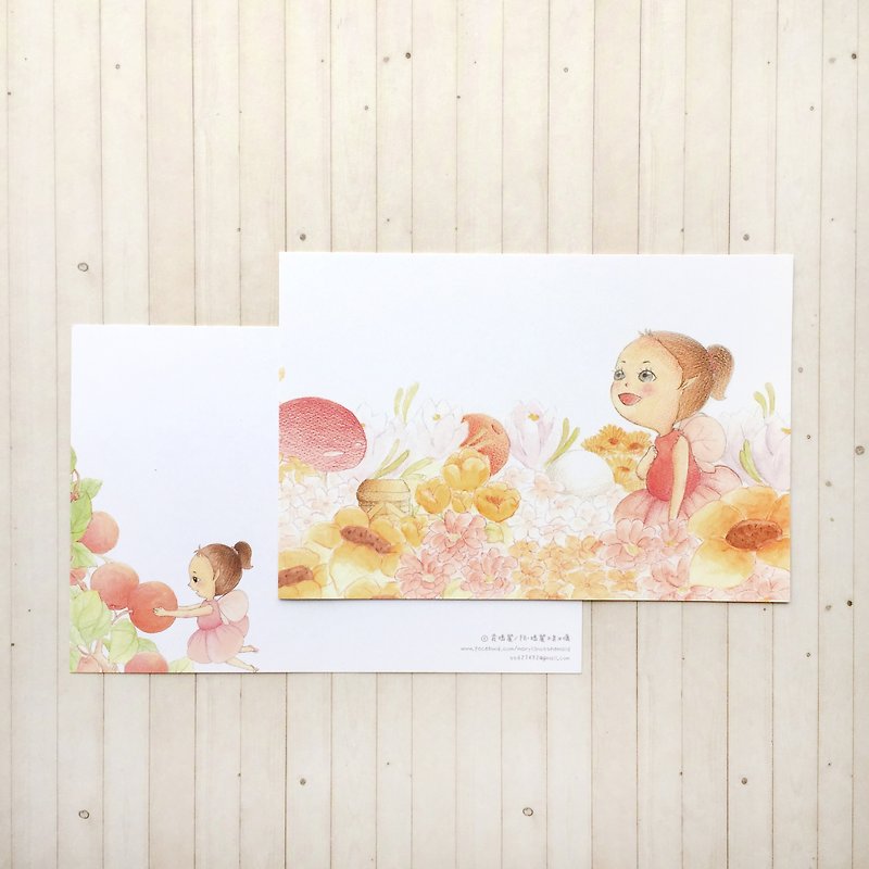 [ 菲妮系列-花園 ] 明信片 - 卡片/明信片 - 紙 粉紅色