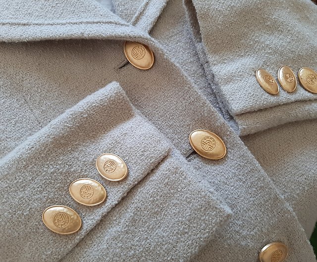 LOUIS FÉRAUD Vintage Beige Wool Blazer Jacket Scallop Collar Made in Japan  - Shop ISSARA ART GALLERY Women's Blazers u0026 Trench Coats - Pinkoi