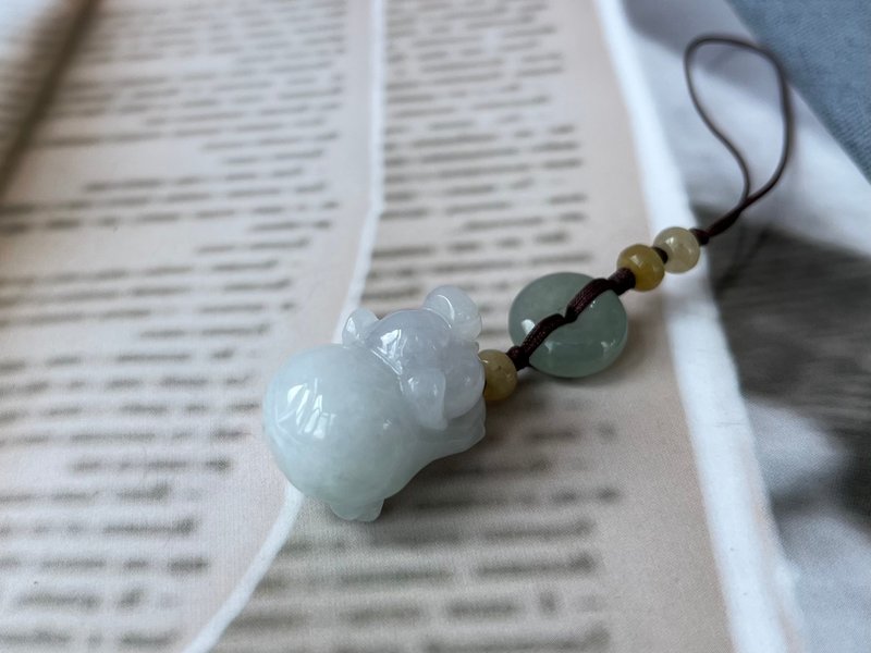 Emerald piggy bag hanging (mobile phone hanging) - Charms - Jade Green