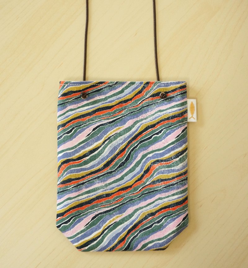 / Rock - purple / angle corner wallet bag / cell phone pocket / minimalist outpack - Messenger Bags & Sling Bags - Cotton & Hemp Multicolor