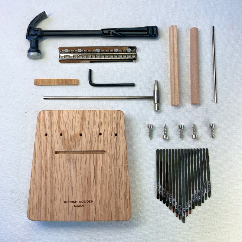 17-tone oak kalimba thumb piano experience material package - Wood, Bamboo & Paper - Wood 