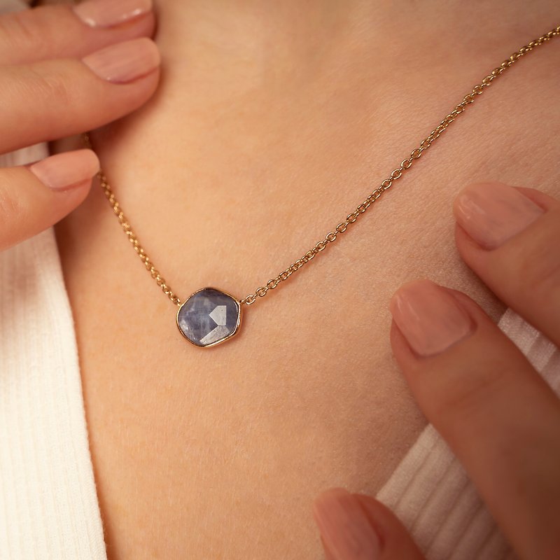 Gemstone Necklace - Kyanite - สร้อยคอ - เงินแท้ หลากหลายสี