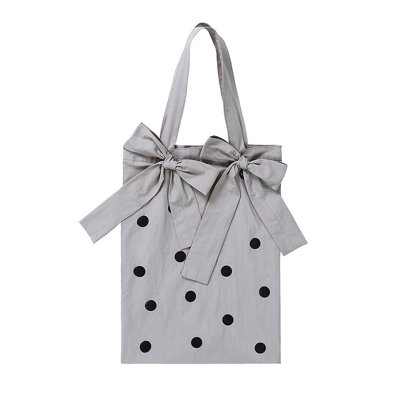Double bow little thin handbag - imakokoni - Handbags & Totes - Cotton & Hemp Black