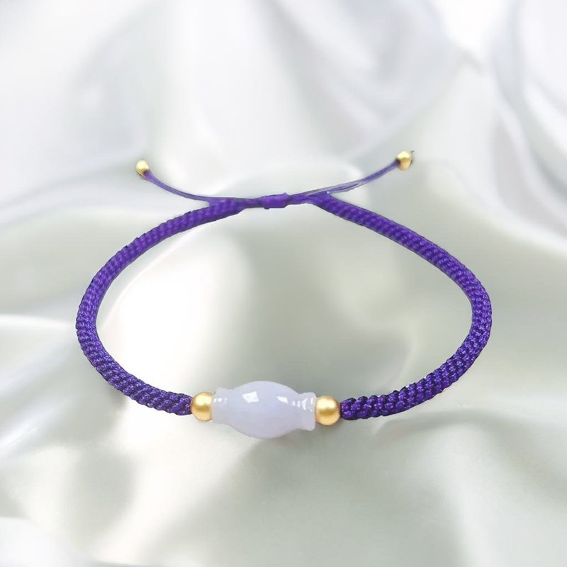 Violet Jade Candy Braided Bracelet | Natural Burmese Jade Jade A Grade | Gift - Bracelets - Jade Purple