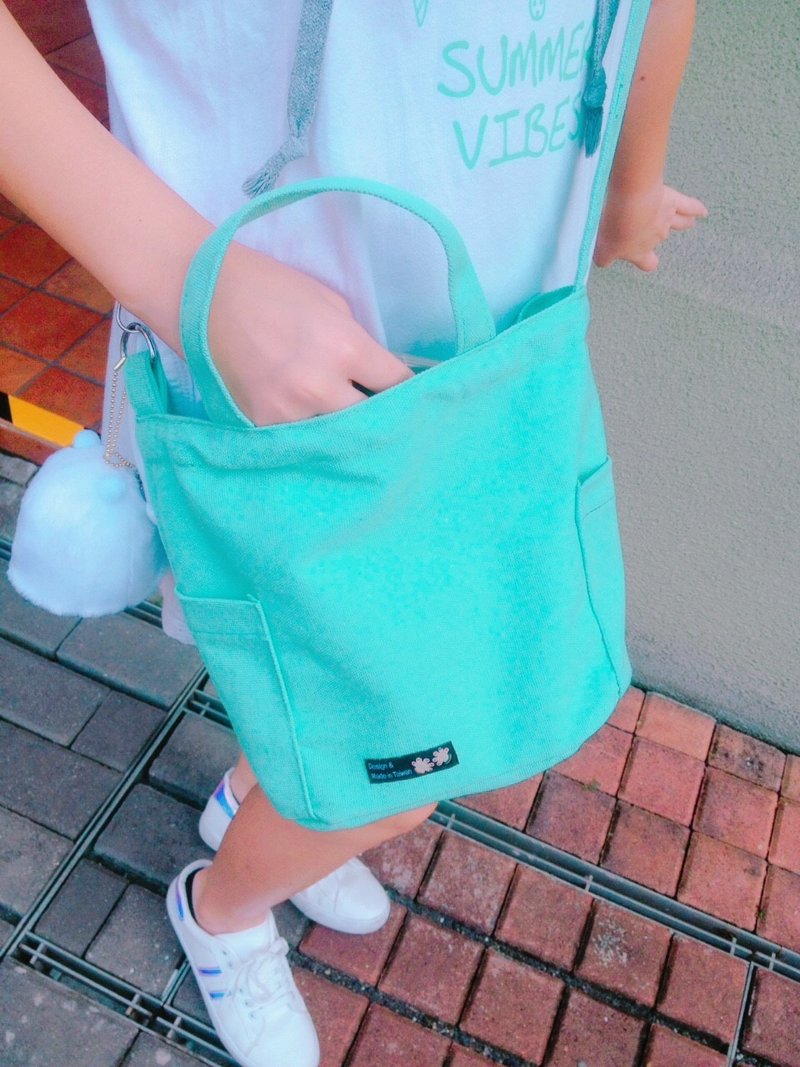 Colorful Crossbody Bag Mint Green-Christmas Gift Exchange - กระเป๋าแมสเซนเจอร์ - ผ้าฝ้าย/ผ้าลินิน หลากหลายสี