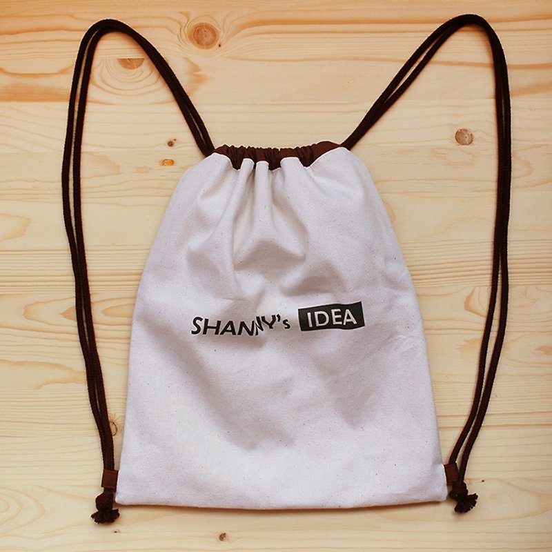 Customized|Bundle backpack - Drawstring Bags - Cotton & Hemp White