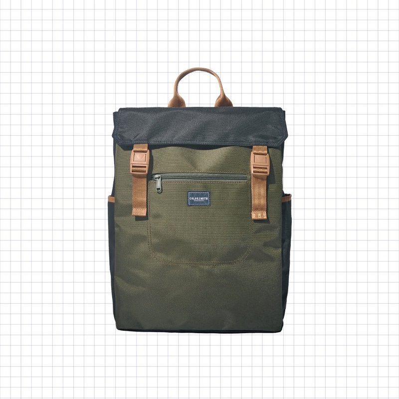 CR2 square texture backpack (medium) CR2-1325-NB-M [Taiwan original bag brand] - Laptop Bags - Nylon Blue