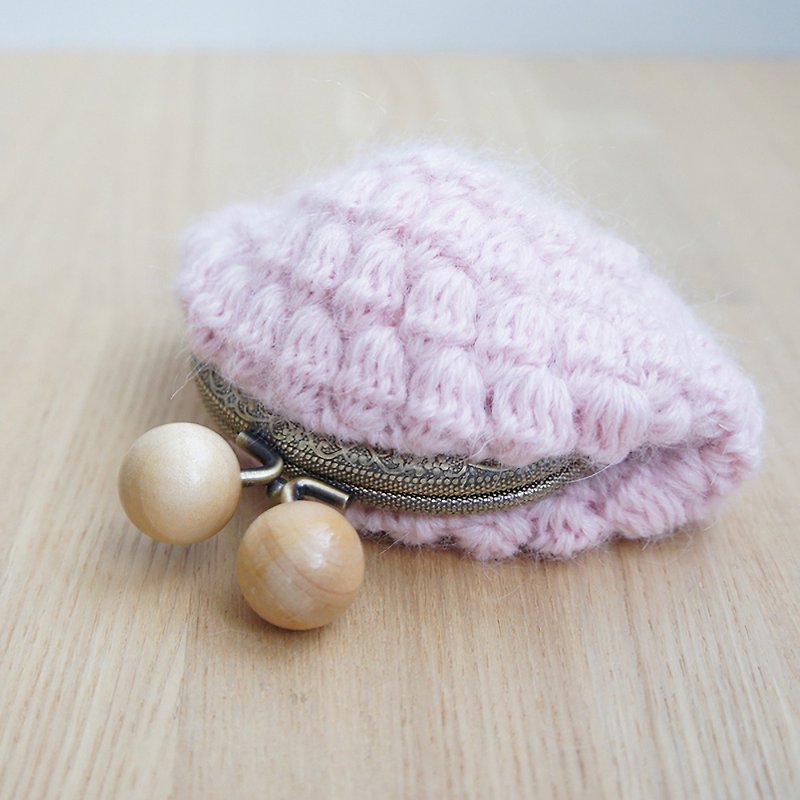 Ba-ba handmade Puffstich crochet pouch No.C1211 - กระเป๋าเครื่องสำอาง - วัสดุอื่นๆ สึชมพู